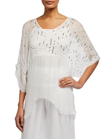Sequin-trim Oversize Tunic