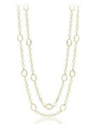 Long 14k Yellow Gold & White Topaz Layering Necklace,