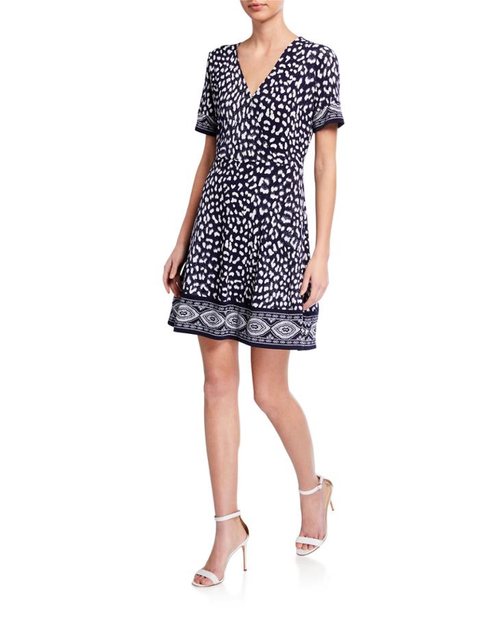 Printed Faux-wrap Short