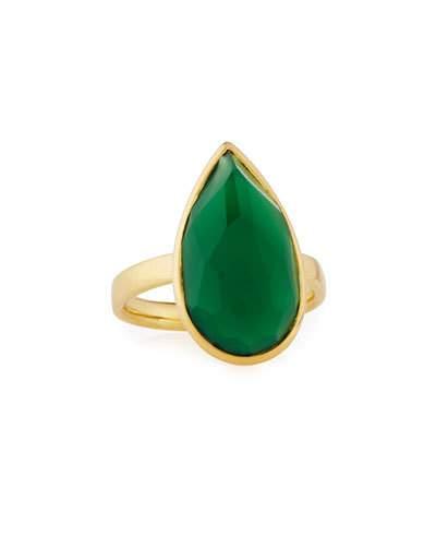 Rock Candy&reg; 18k Green Agate Teardrop Ring,