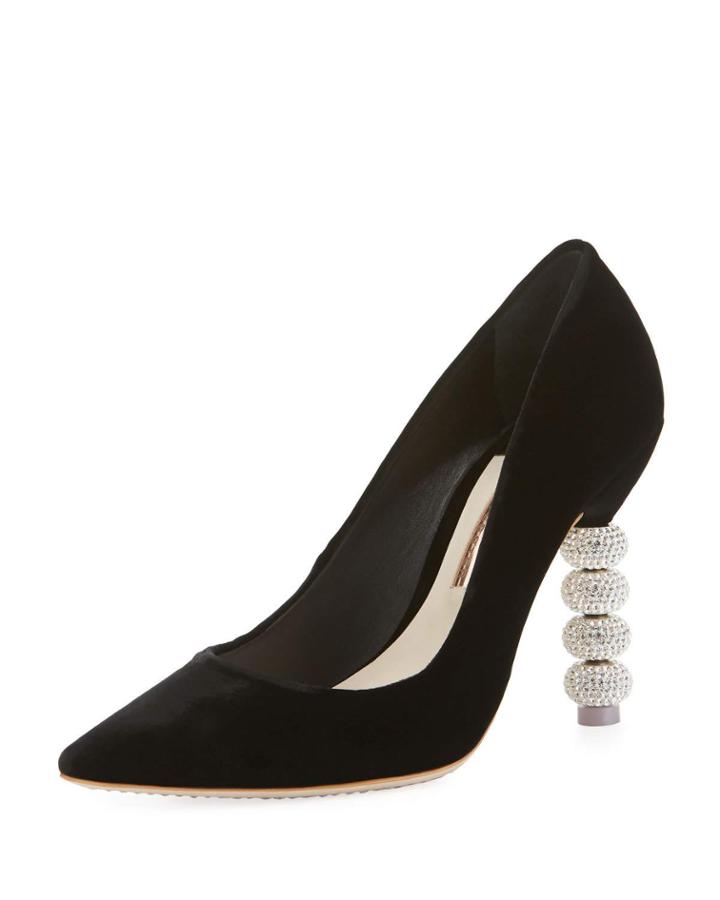 Coco Crystal-heel Velvet Pumps