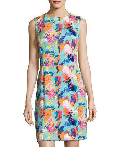 Tropical Scuba Sheath Dress,