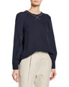 Satin Sable Long-sleeve Sweatshirt With
