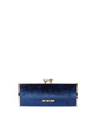 Velvet Framed Clutch Bag