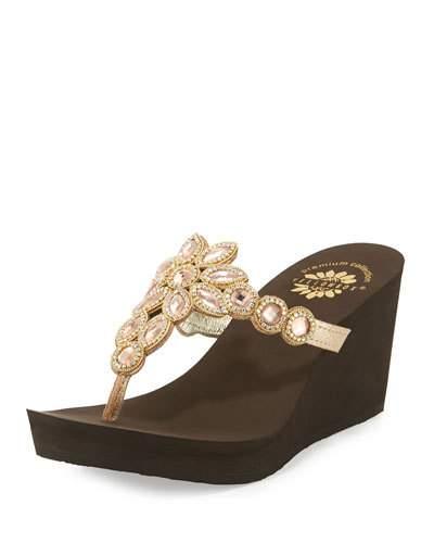 Cerise Embellished Wedge
