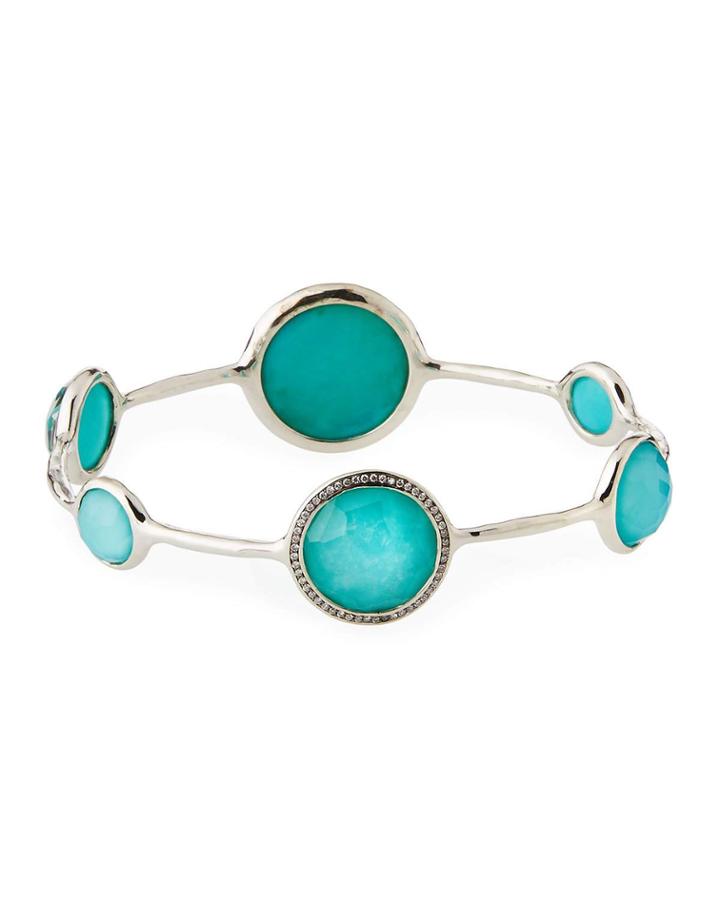 Stella Bangle In Turquoise Doublet With Diamonds