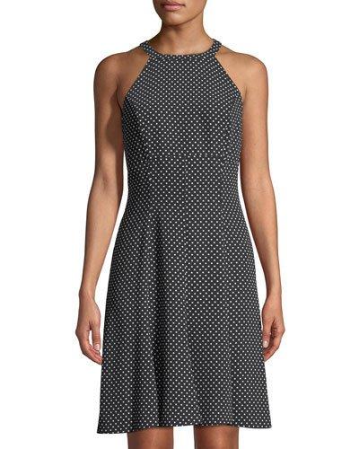 Polka-dot Halter-neck Cady Dress
