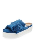 Frayed Denim Platform