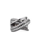 18k White Gold Two-tone Diamond Crossover Ring