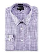 Classic-fit Regular-finish Micro Dobby Check Dress Shirt, Pink/blue