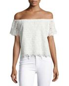 Firenze Lace Off-the-shoulder Top, White
