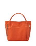 Double-zip Faux-leather Tote Bag