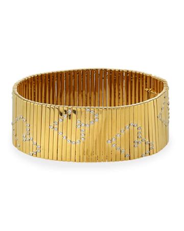 18k Yellow Gold Diamond Belt Bracelet