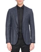 Wool-silk-linen Sport Coat, Navy