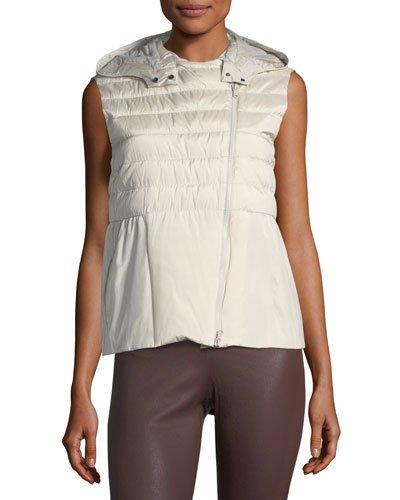 Hooded Taffeta Puffer Vest