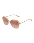 Leilani Round Mirrored Sunglasses, Rose