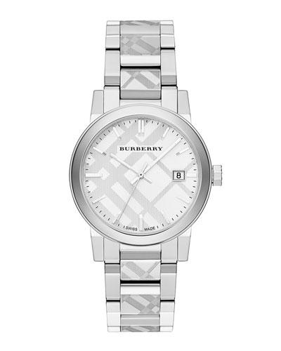 38mm The City Round Stainless Steel Bracelet Watch