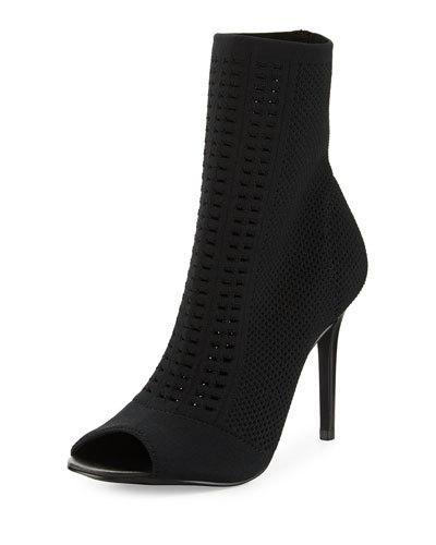 Rebellious Mesh-knit Open-toe Bootie