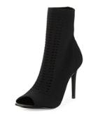 Rebellious Mesh-knit Open-toe Bootie