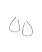 18k Large Diamond Pav&eacute; Hoop Earrings