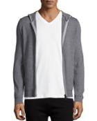 Bisley Castelle Thin-strip Zip-up Hoodie, Gray