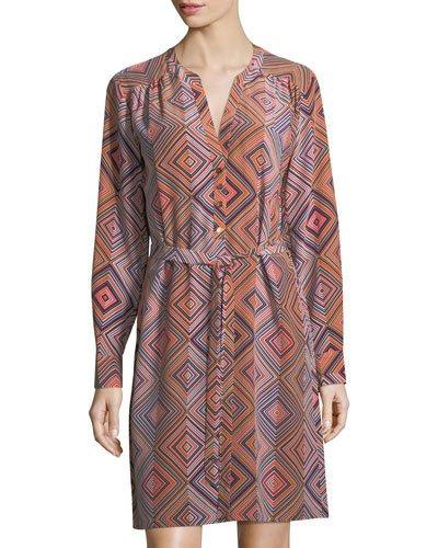 Janny Silk V-neck Button-front