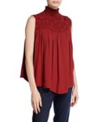Smocked High-neck