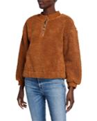 Mock-neck Teddy Fur Pullover
