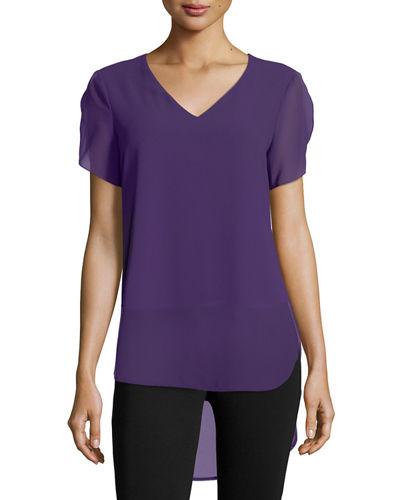 Butterfly Tulip-sleeve Blouse