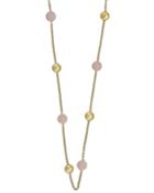 Estate 18k Gold & Rose Quartz Necklace