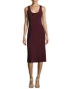 Mireille Sleeveless Scoop-neck Ponte Dress, Wine