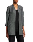 Organic Linen Tweed 3/4-sleeve Kimono Jacket