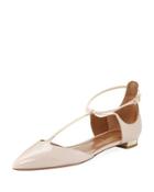 Scarlet Patent Ballerina Flat, Nude Pink