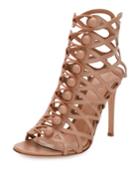 Looped-button Cage Bootie, Neutral