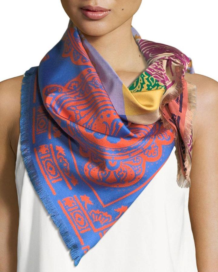 Reversible Quad Print Foulard