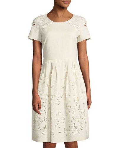 Hanalee Linen Eyelet Dress