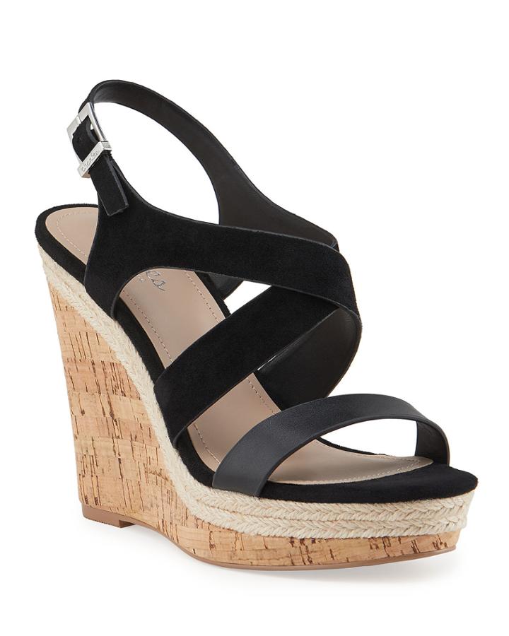 Aaliyah Strappy Cork Wedge Espadrilles