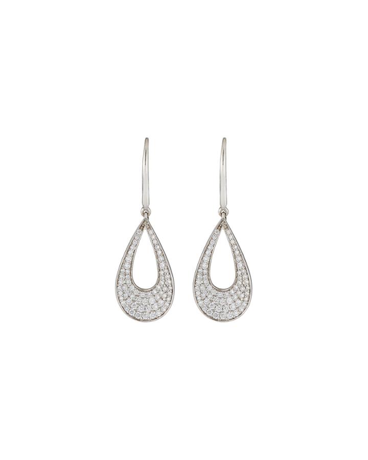 Classic 18k White Gold Diamond Teardrop Earrings