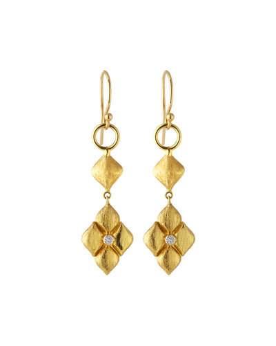 18k Geometric Cushion Dangle & Drop Earring Charms