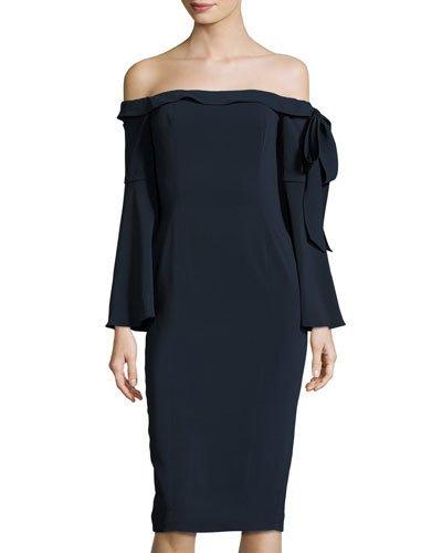 Phoenix Off-the-shoulder Dress, Navy