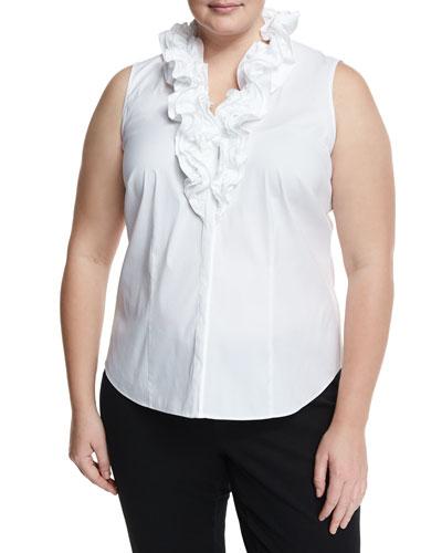 Tessa Ruffled-collar Sleeveless Blouse,