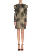 Pouf-sleeve Fireworks Metallic-jacquard