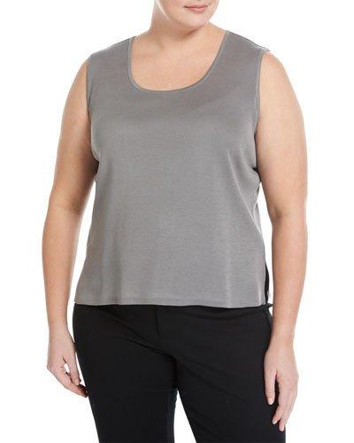 Basic Knit Tank Top, Gray,