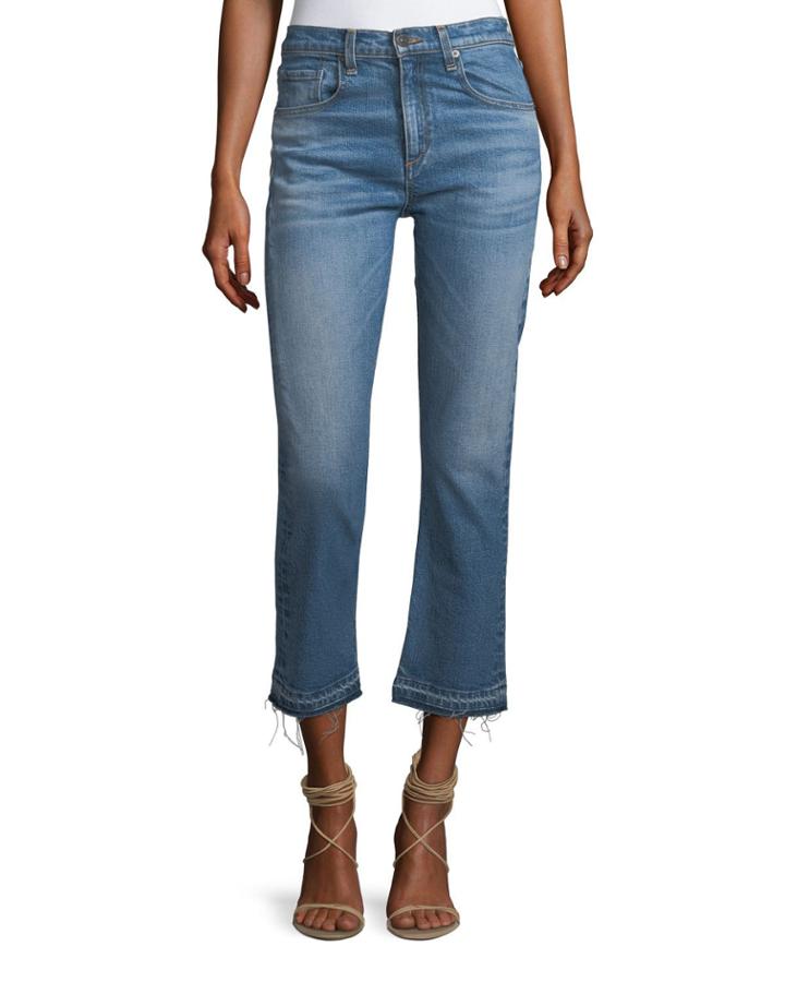 Ines Straight-leg Girlfriend Jeans W/ Frayed Hem