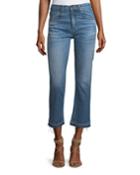 Ines Straight-leg Girlfriend Jeans W/ Frayed Hem