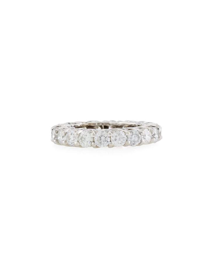 14k White Gold Diamond Eternity Ring,