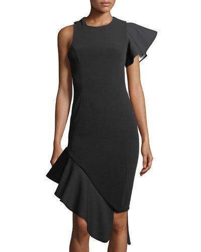 Ruffled Asymmetric-hem