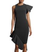 Ruffled Asymmetric-hem