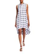 Check Print High-low Dress