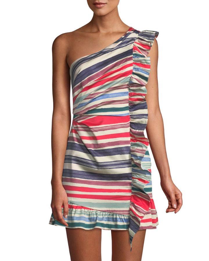 Striped Asymmetric Ruffled